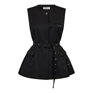 Haute L\' Amitié - Premiere Peplum Belt Vest - Black